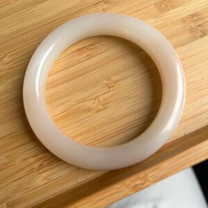 Certificated Hetian Jade Pink and White Bangle Bracelet